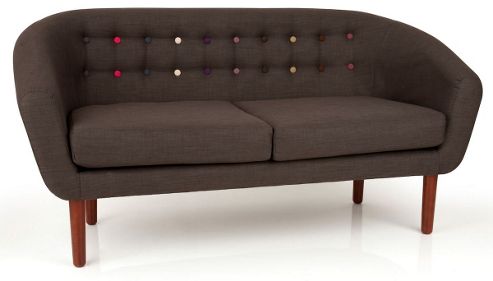 Image of Ultimum Lifestyle Olivia Button Tub Sofa - Dark Grey Fabric