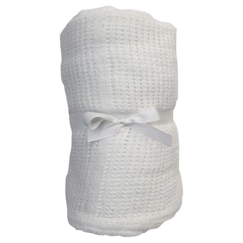 Image of Tesco cot Bed Cellular Blanket, White