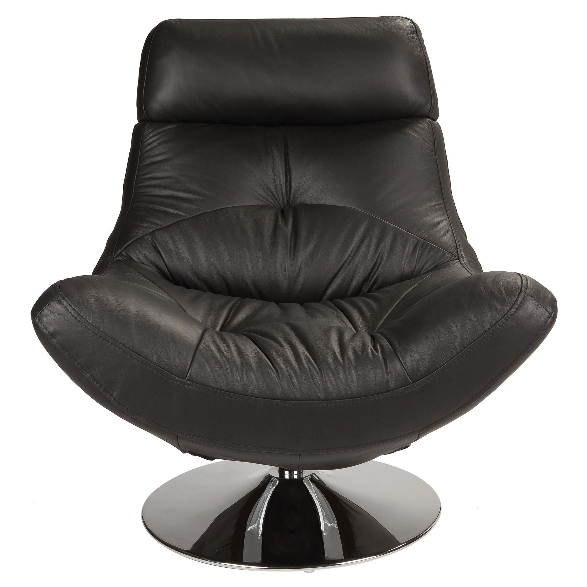 Swivel Leather Chair Black at Tescos Direct