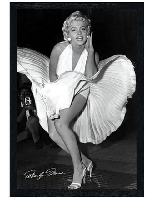 Image of The Seven Year Itch Black Wooden Framed Marilyn Monroe Poster
