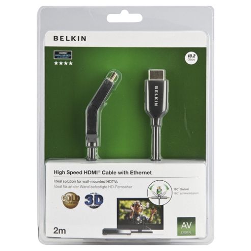 Image of Belkin 180-- Swivel Hdmi Adapter M/m 2m For Wall Mounted Tv's