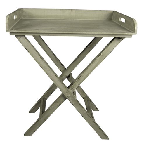 Image of Grey Wooden Folding Tray Table