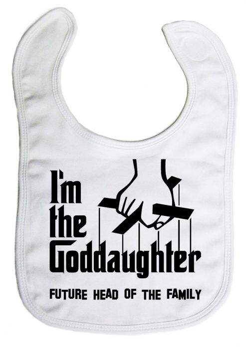 Image of Dirty Fingers I'm The Goddaughter Future Head Of The Family Bib White