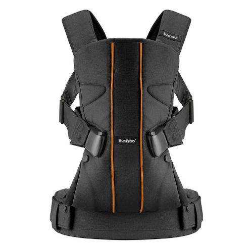 Image of Babybjorn Baby Carrier One (black/orange Lines)