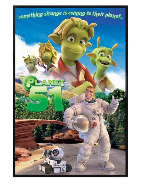 Image of Something Strange Is Coming To Their Planet Gloss Black Framed Planet 51 Poster