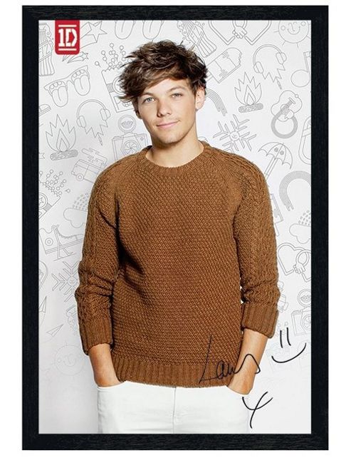 Image of Black Wooden Framed One Direction Louis Tomlinson Signature Poster