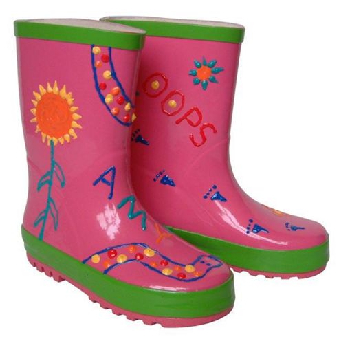 Image of Children's Paint Your Own Wellies - Pink (small)