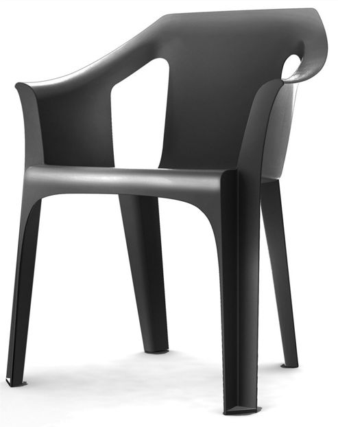 Image of Resol "cool" Garden Outdoor / Indoor Designer Plastic Chair - Grey - 1 Chair