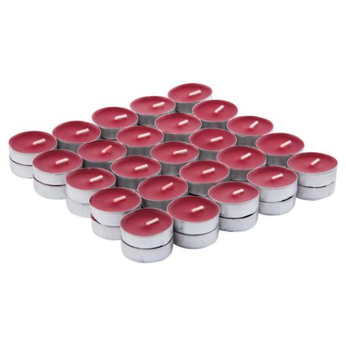 Image of Tesco Tealights 50 Pack, Red