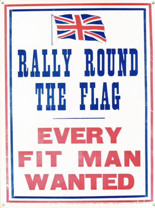 Image of Every Fit Man Wanted Rally Round The Flag Tin Sign