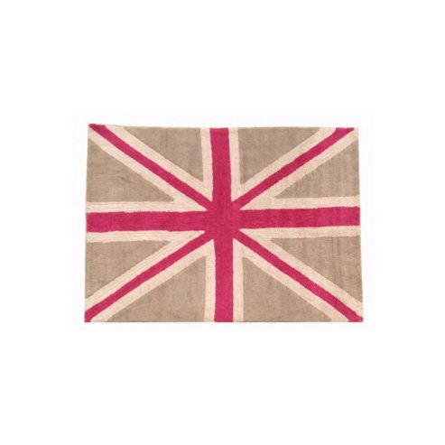 Image of Lorena Canals Flag Linen And Fuchsia Children's Rug - 120 Cm W X 160 Cm D (3 Ft 11 In X 5 Ft 3 In)