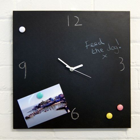 Image of Magnetic Blackboard Clock 40cm X 40cm, Blackboard Bulletin Board