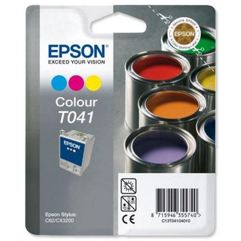 Image of Epson T041 3 Colour Ink Cartridge (cyan-magenta-yellow) For Stylus C62-cx3200 Printers