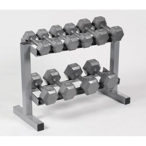 Image of Body Power Hex Dumbbells & Rack - 5,7,10,12.5 & 15kg
