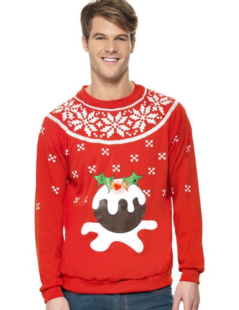 Image of Light-up Christmas Pudding Jumper Large
