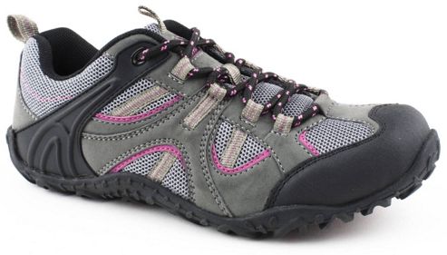 Image of Mountain Peak Ladies Fogo Grey And Pink Active Trainers - Grey