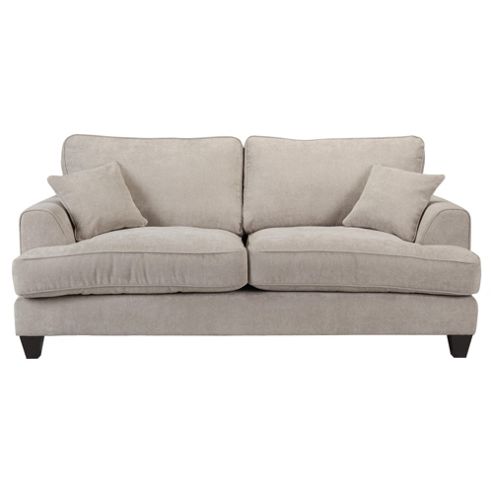 Image of Hampton Large 3 Seater Fabric Sofa, Light Grey