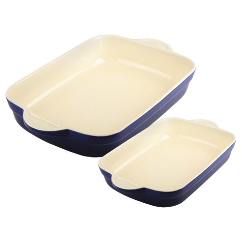Image of Denby Large And Medium Oblong Dish Set, Imperial Blue