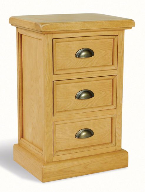 Image of Ultimum Somerset Oak Side Table 3 Drawers