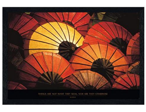 Image of Quote From The Buddha Black Wooden Framed Things Are Not What They Seem Poster