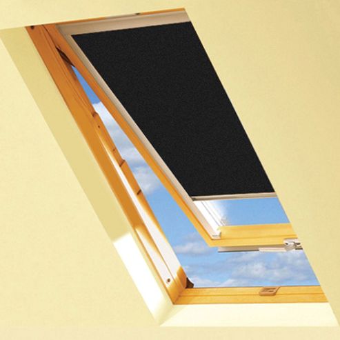 Image of Black Blackout Roller Blinds For Velux Windows (mk04)
