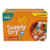 Pampers Simply Dry Jumbo Pack Maxi 80
