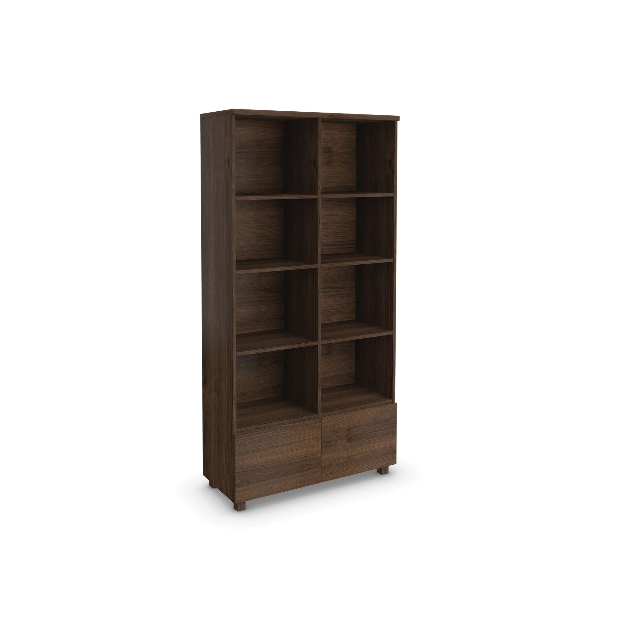 Urbane Designs Hadlee Contemporary Walnut Livingroom 2 Door Double Bookcase at Tesco Direct