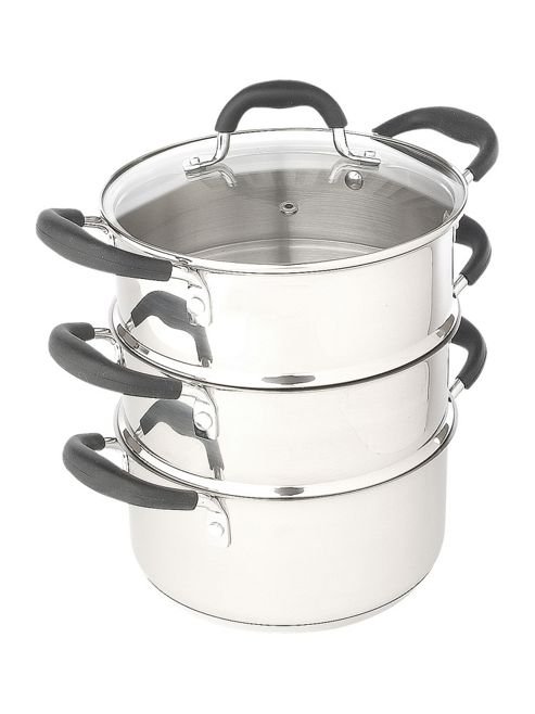 Image of Linea Staless Steel Cook 20cm 3 Tier Steamer Staless Steel
