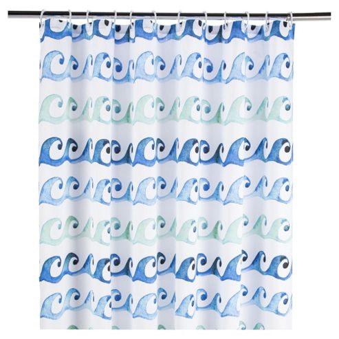 Image of Tesco Shower Curtain Wave