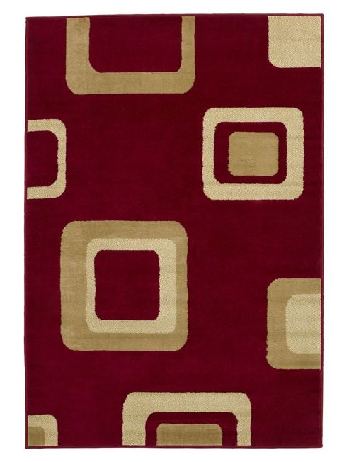 Image of Think Rugs Diamond Red Budget Rug - 60 Cm X 115 Cm (2 Ft X 3 Ft 9 In)