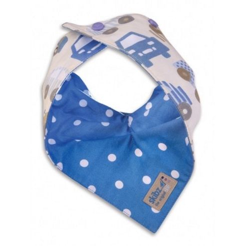 Image of Skibz Doublez Bandana Dribble Bib (cars/blue Spot)