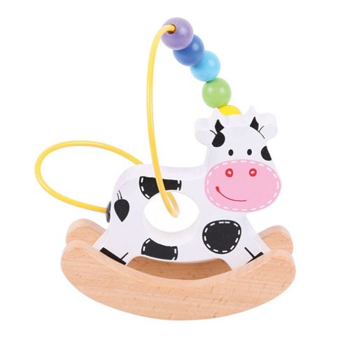 Image of Bigjigs Toys Bb072 Rocking Bead Frame (cow)