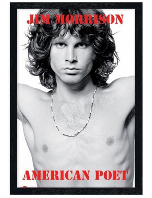 Image of Black Wooden Framed The Doors Jim Morrison American Poet Poster