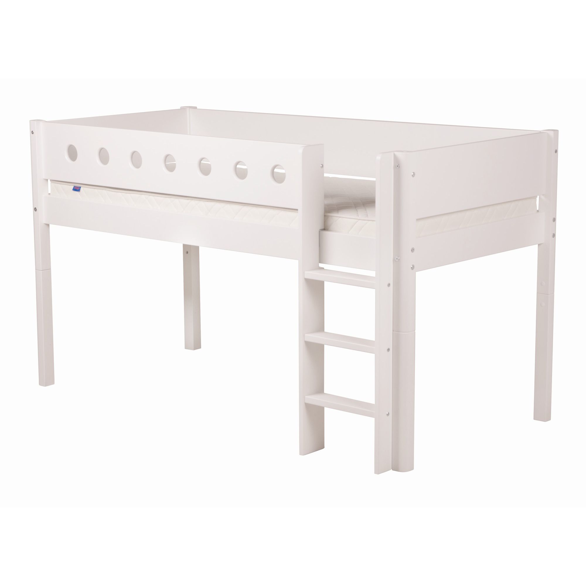 Flexa White Midsleeper Bed - White - White at Tesco Direct