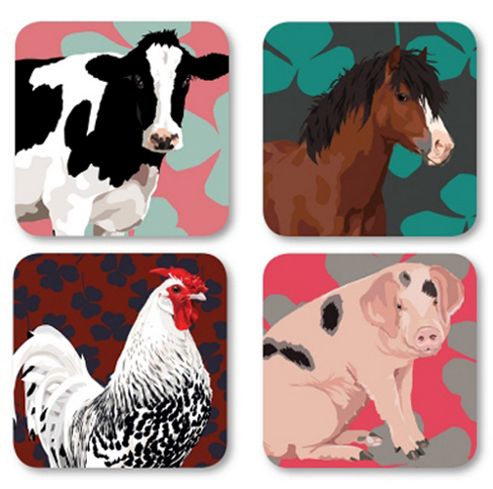 Image of Leslie Gerry Animal Coasters, Set Of 4