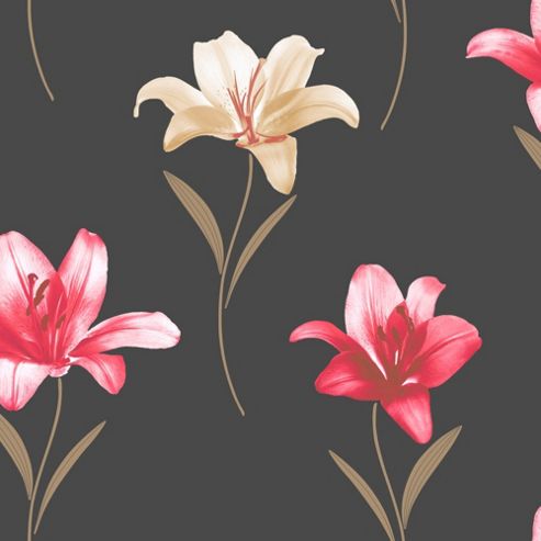 Image of Muriva Lillia Wallpaper - Black