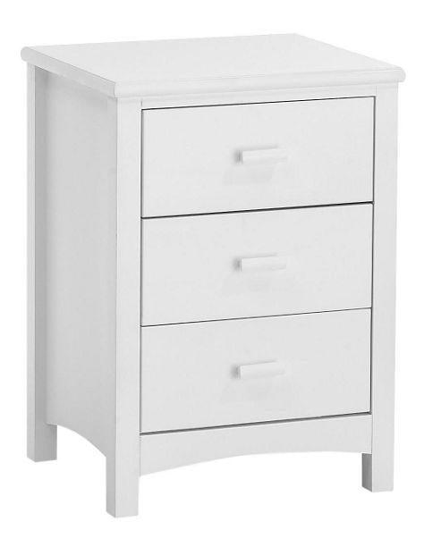 Image of Serene Furnishings Eleanor 3 Drawer Bedside Table - Opal White