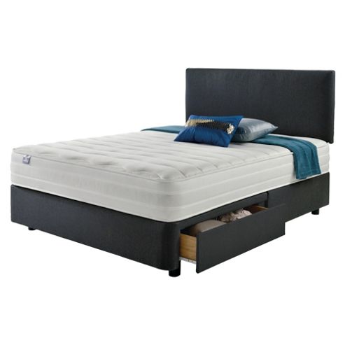 Image of Silentnight Mirapocket 1200 Classic 2 Drawer Super King Divan Charcoal No Headboard