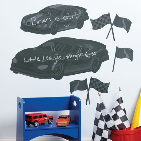 Image of Race Cars Chalkboard Wall Stickers