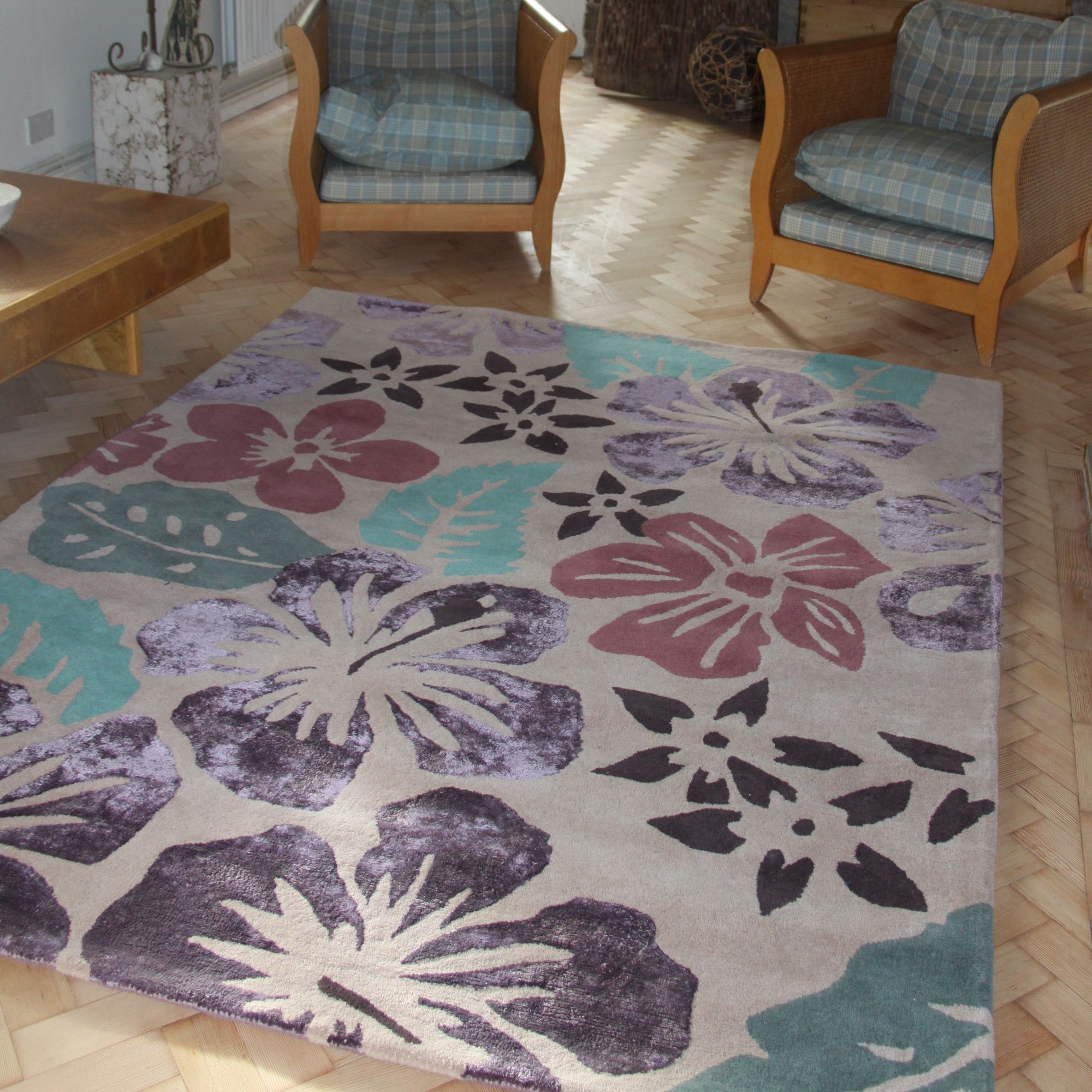 Anna V Rugs Hibiscus Contemporary Rectangular Rug - 180cm x 240cm at Tesco Direct