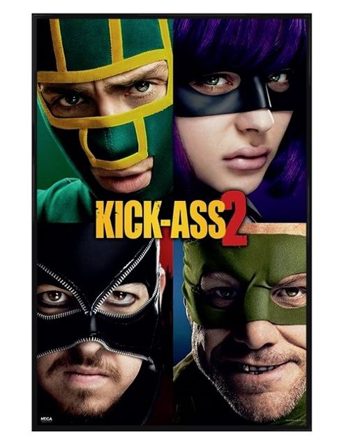 Image of Gloss Black Framed Kick Ass 2 Main Characters Poster