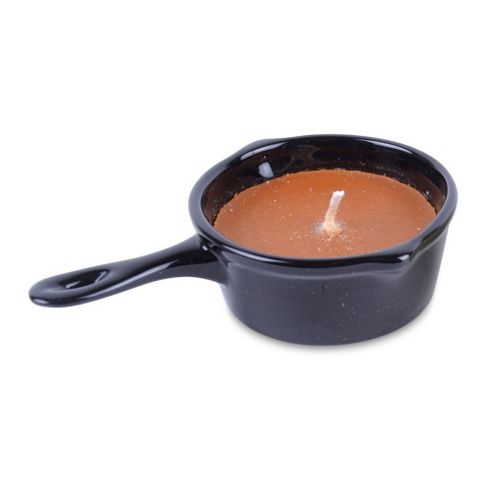Image of Ceramic Saucepan Scented Candle For The Home - Caramel & Vanilla Scent