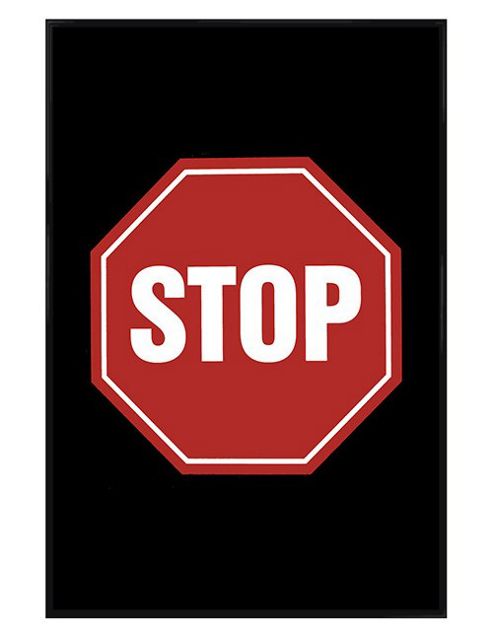 Image of Gloss Black Framed Stop Sign Poster