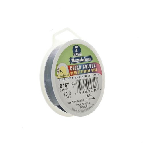 Image of Beadalon 7 Strand Wire .015" Blue 30ft (9.2m)