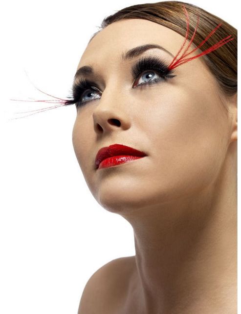Image of Red Feather Eyelashes