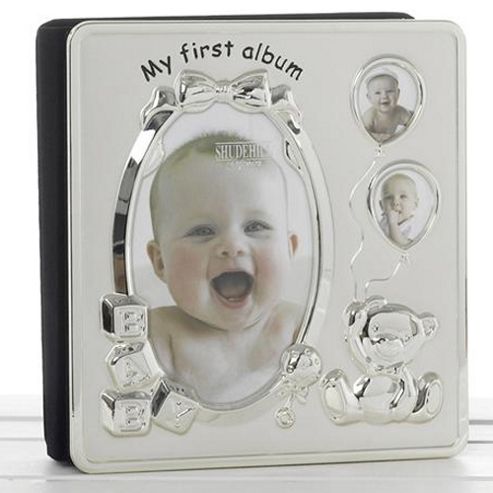 Image of My First Year Baby Photo Frame / Album - Silver