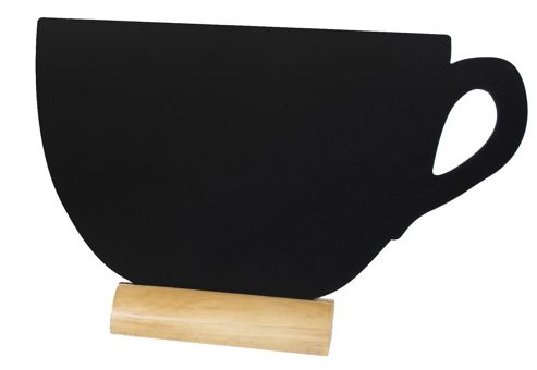 Image of Securit Silhouette Table Chalkboard, Cup
