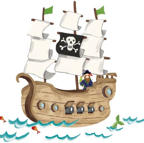 Image of Large Pirate Ship Wall Stickers