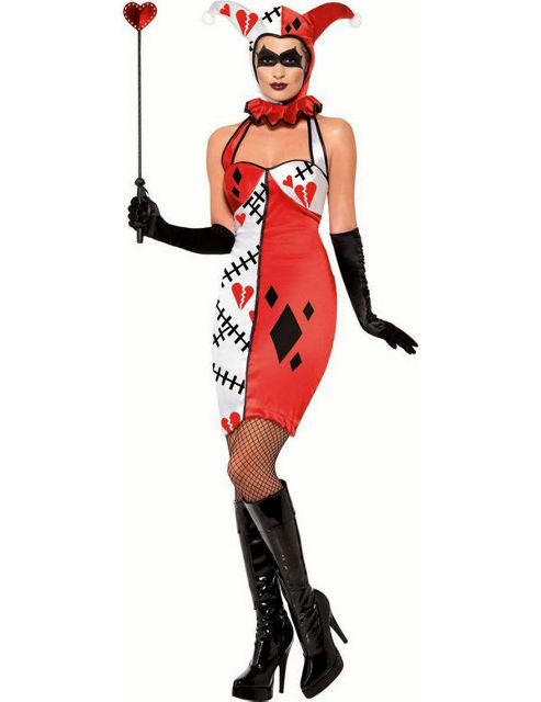 Image of Women's Broken Hearts Jester Costume Small
