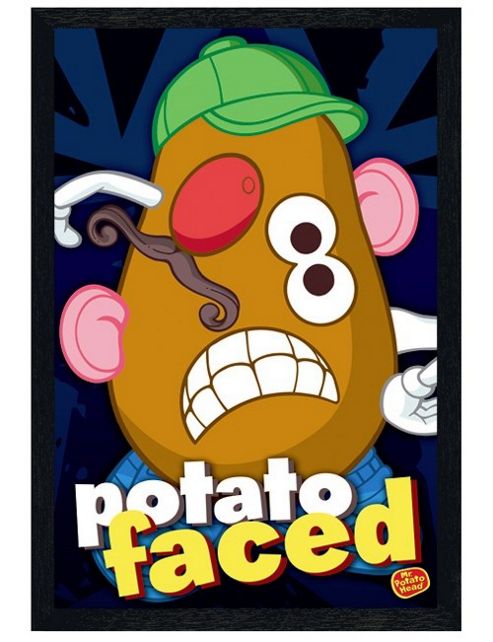 Image of Black Wooden Framed Mr Potato Head Potato Faced Poster